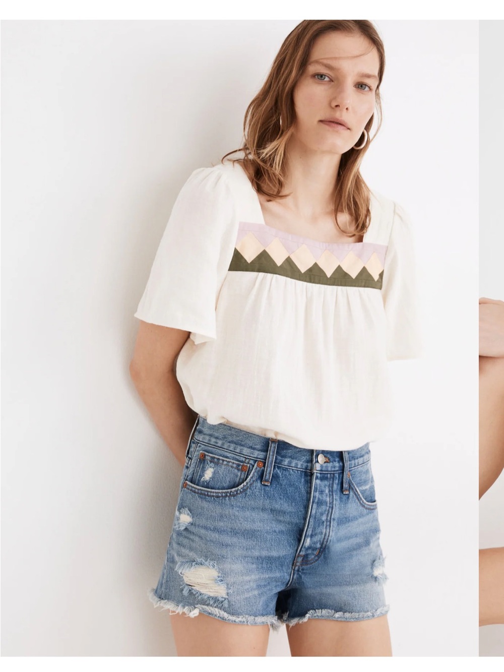 Madewell Relaxed Denim Shorts in Homecrest Wash: Ripped Edition, EUC!